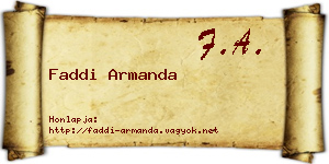 Faddi Armanda névjegykártya